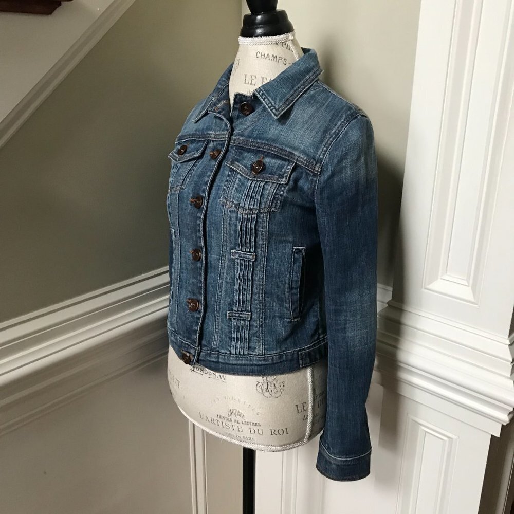 Joe's Jean Jacket Denim Womens Medium Blue Button Down Long Sleeve Cotton Collar - Picture 8 of 15